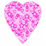 Pink Heart. Patterned Heart Design. Acrylic Cut Outs