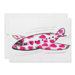 Pink Heart Plane Invitation