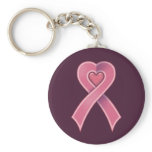 Pink Heart Ribbon keychains