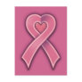 Pink Heart Ribbon Post Cards