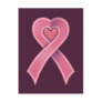 Pink Heart Ribbon Postcard
