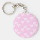 Pink Heart Shaped Balloons Pattern. Key Chain