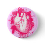 Pink Heart Splatter buttons