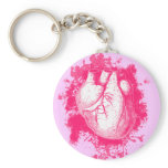Pink Heart Splatter keychains