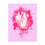 Pink Heart Splatter postcards