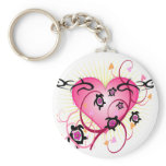 Pink Heart Tattoo keychains