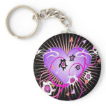 Pink Heart Tattoo Keychain