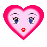 Pink Heart With Blue Eyes Acrylic Photo  Sculpture Photo Sculpture