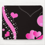 Pink hearts and stars - Mousepad