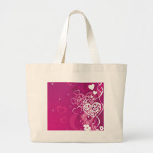 Pink Hearts Canvas Bags