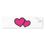 pink hearts icon love bumper stickers
