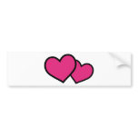 pink hearts icon love bumper stickers