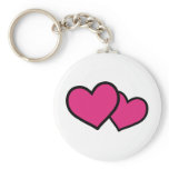 pink hearts icon love keychain