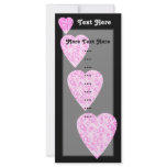Pink Hearts. Patterned Heart Design. Custom Rack Cards