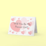 Pink Hearts Will You Be My Flower Girl Request Cards
