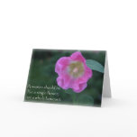 Pink hollyhock flower woman quote greeting card