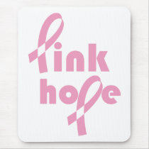 Pink Hope Ribbon mousepads