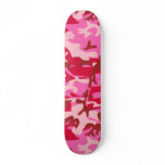 Pink, Hot Pink, Crimson & Brown Camo Skateboard