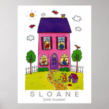 pink houses print