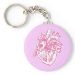 Pink Human Heart keychains