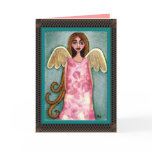 Pink Hydrangea Angel - greeting card