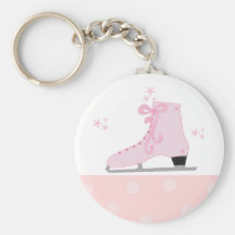 Pink Ice Skating Design Key Chains
