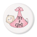Pink It's a Girl magnets