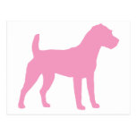 Pink Jack Russell Terrier Silhouette Post Cards