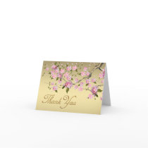 Pink Japanese Cherry Blossoms Thank You Cards