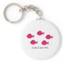 Pink Jesus Fishes keychains