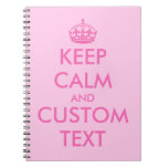 Pink Keep Calm notebook | Personalised text