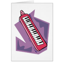Pink Keytar portable 80s keyboard piano graphic Greeting Cards