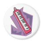 Pink Keytar portable 80s keyboard piano graphic magnets