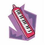 Pink Keytar portable 80s keyboard piano graphic photo sculptures