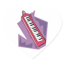 Pink Keytar portable 80s keyboard piano graphic Sticker