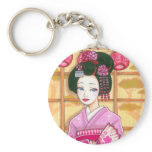 Pink Kimono Keychain, Maiko Geisha Art