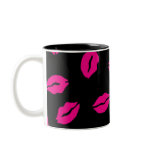 Pink kisses pattern mugs