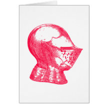 Pink Knight Mediaeval Armour Helmet Knights Card