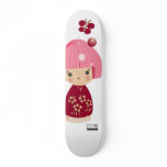 Pink Kokeshi Triplet Skateboard