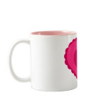 Pink lace love heart two tone mug