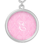 Pink Lace Monogram Sterling Silver Neklace necklaces