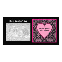 Pink Lace Valentine Photo Cards