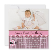 Pink Ladybug Girls Photo 1st Birthday Party
