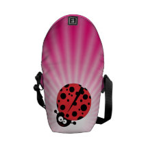 Pink Ladybug Messenger Bags
