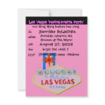 Pink Las Vegas Bachelorette Party Personalized Announcement