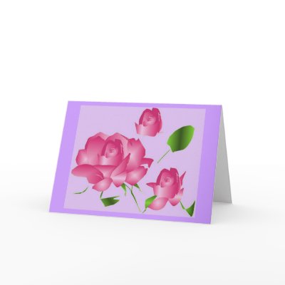 "Pink Lavender Rose Bereavement Thank You" Card by Yve_13