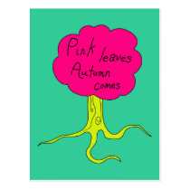 Pink leaves, Autumn comes postcards