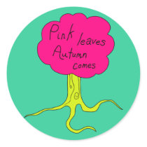 Pink leaves, Autumn comes stickers