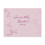 Pink Leaves Save the Date Postcard