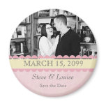 Pink & Lemon Wedding Save the Date Photo Frame magnets